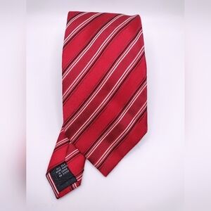 Steve Harvey Collection Red Striped Tie Necktie Handmade Classic Formal